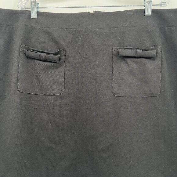 CECE Plus Women's Bow Pocket Short Rich Black Skirt 22W NWT - Picture 3 of 10